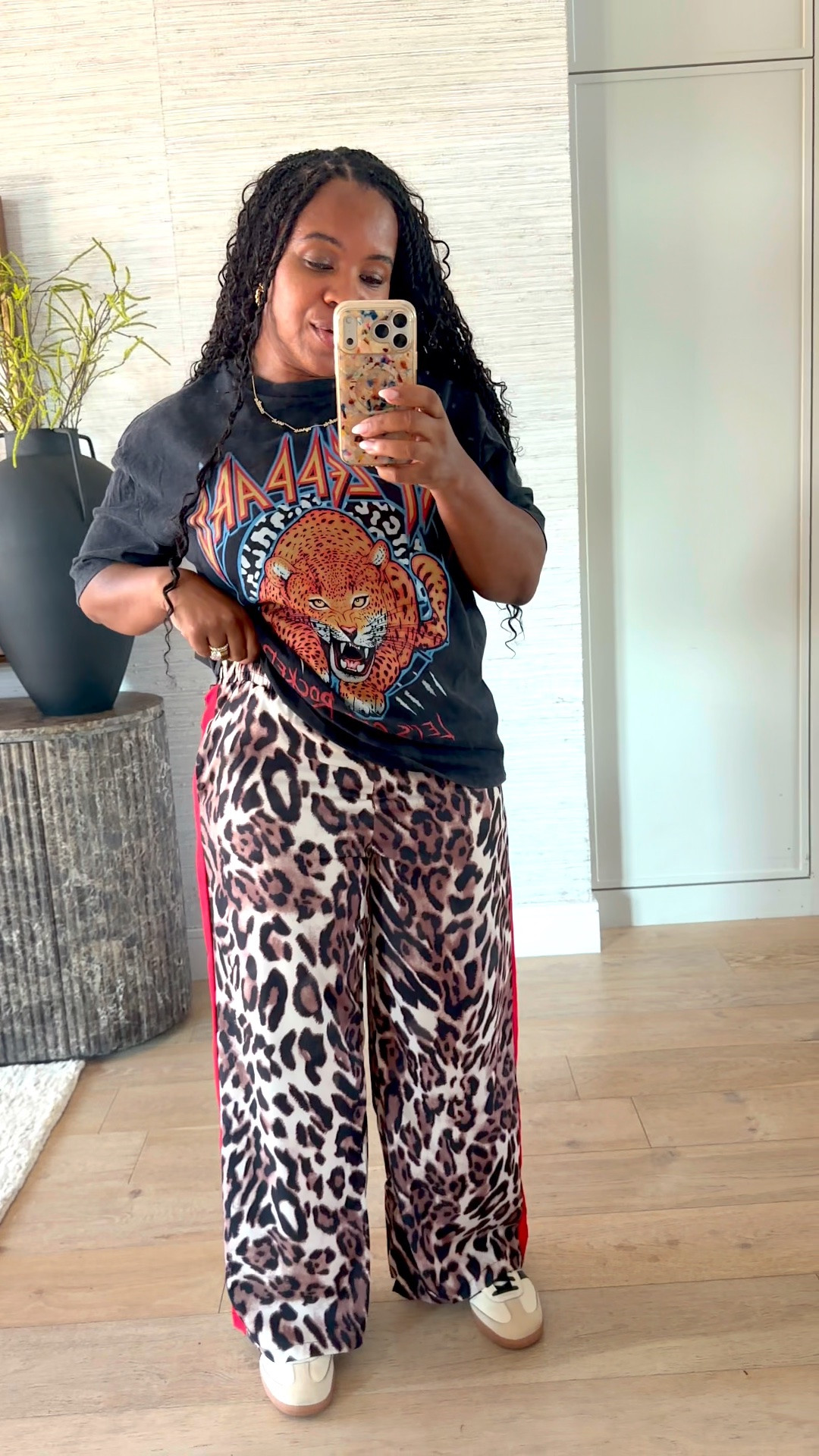 I love these pants! They are so different and kinda spicy 🤭 Come in other stripe colors!! This is a Walmart graphic tee

#LTKootd #LTKgrwm #LTKmomlife