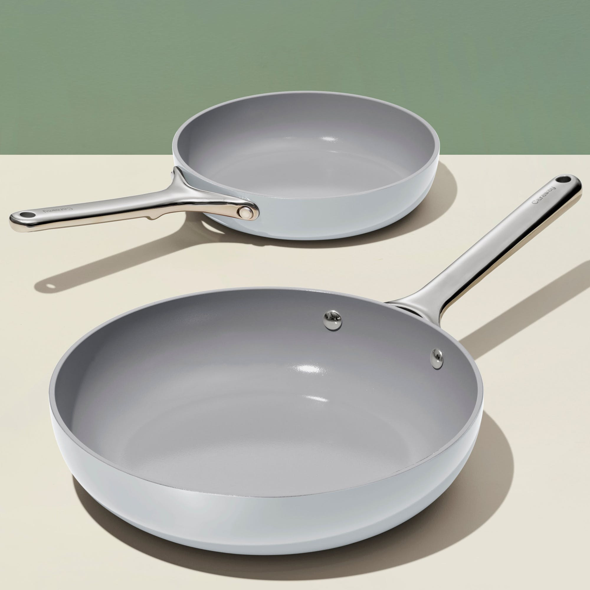 Fry Pan Duo In Gray | Non-Stick, Non-Toxic, PFAS-Free Ceramic Pans | Induction-Compatible For Healthy Cooking | Caraway | Caraway
