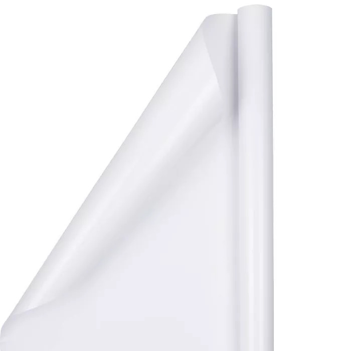 JAM PAPER Bright White Glossy Gift Wrapping Paper Roll - 2 packs of 25 Sq. Ft. | Target