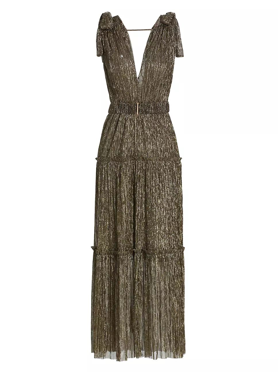 Helena Belted Metallic Midi-Dress | Saks Fifth Avenue