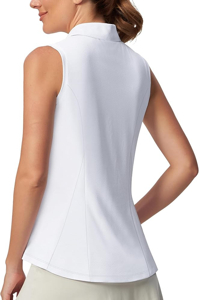 Casei Women's Sleeveless Golf Polo Shirt with Sunglass Loop, UPF 50+ Quick Dry Tennis Pickleball ... | Amazon (US)