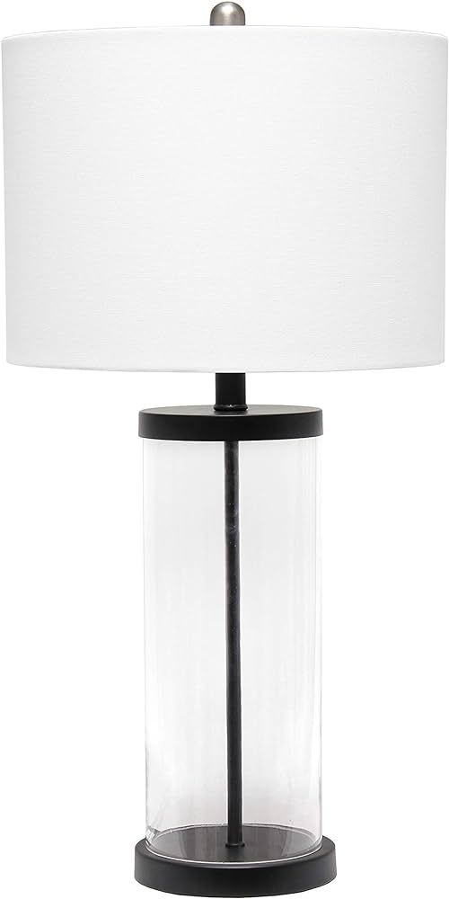 Elegant Designs LT3323-BLK Modern Coastal Style Enclosed Clear Glass Metal Table Lamp, Black | Amazon (US)