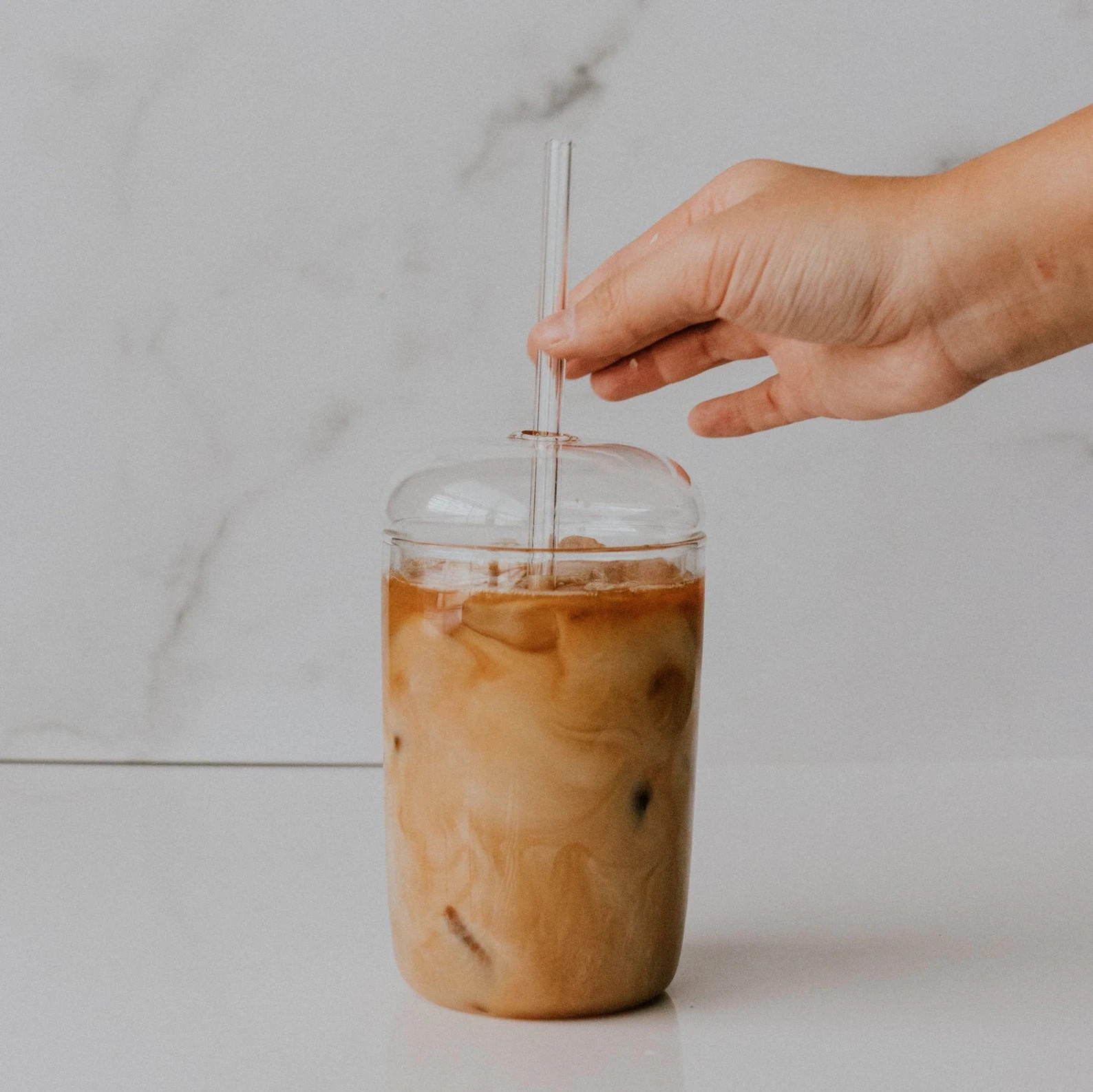 Clear Glass Tumbler with Lid and Straw - 16 oz Coffee and Tea Cup for Self-Care Morning Routine | Etsy (Global)