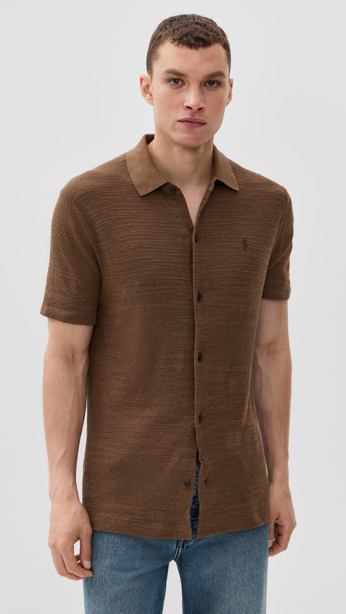 Textured Button Down Sweater Shirt | Shopbop