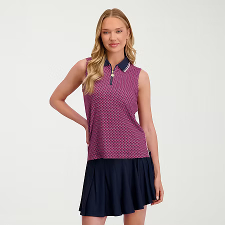 Stella Parker Womens Sleeveless Polo Shirt, X-small, Pink | JCPenney