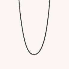 Round Box Chain Necklace Black Titanium | Mejuri (Global)