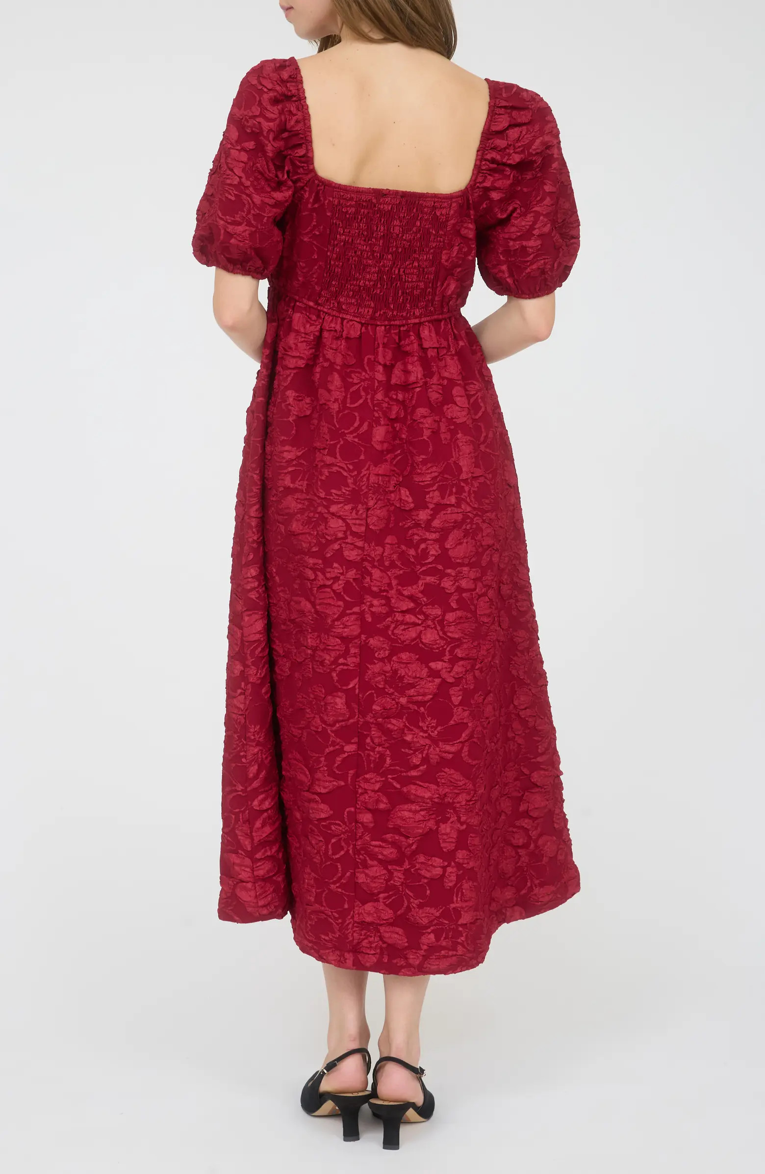 Sweetheart Puff Sleeve Midi Dress | Nordstrom Rack