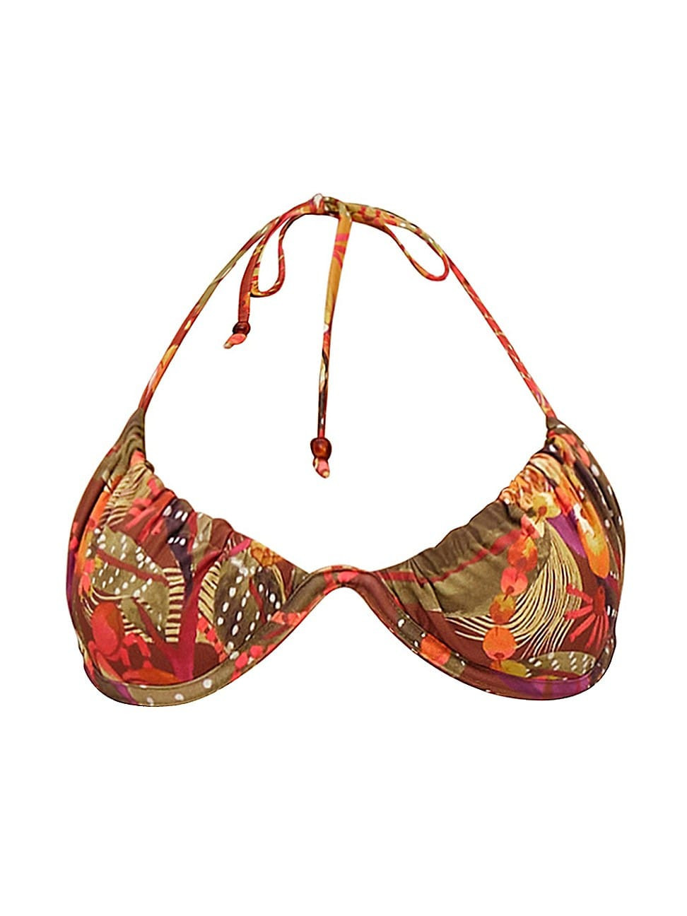 Women's Uwa Halter Underwire Bikini Top - Kola Print - Size XS | Saks Fifth Avenue