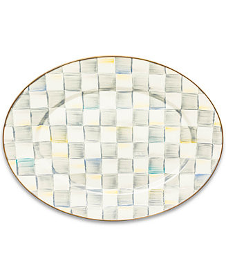 Mackenzie-Childs Sterling Check Medium Oval Platter - Macy's | Macy's