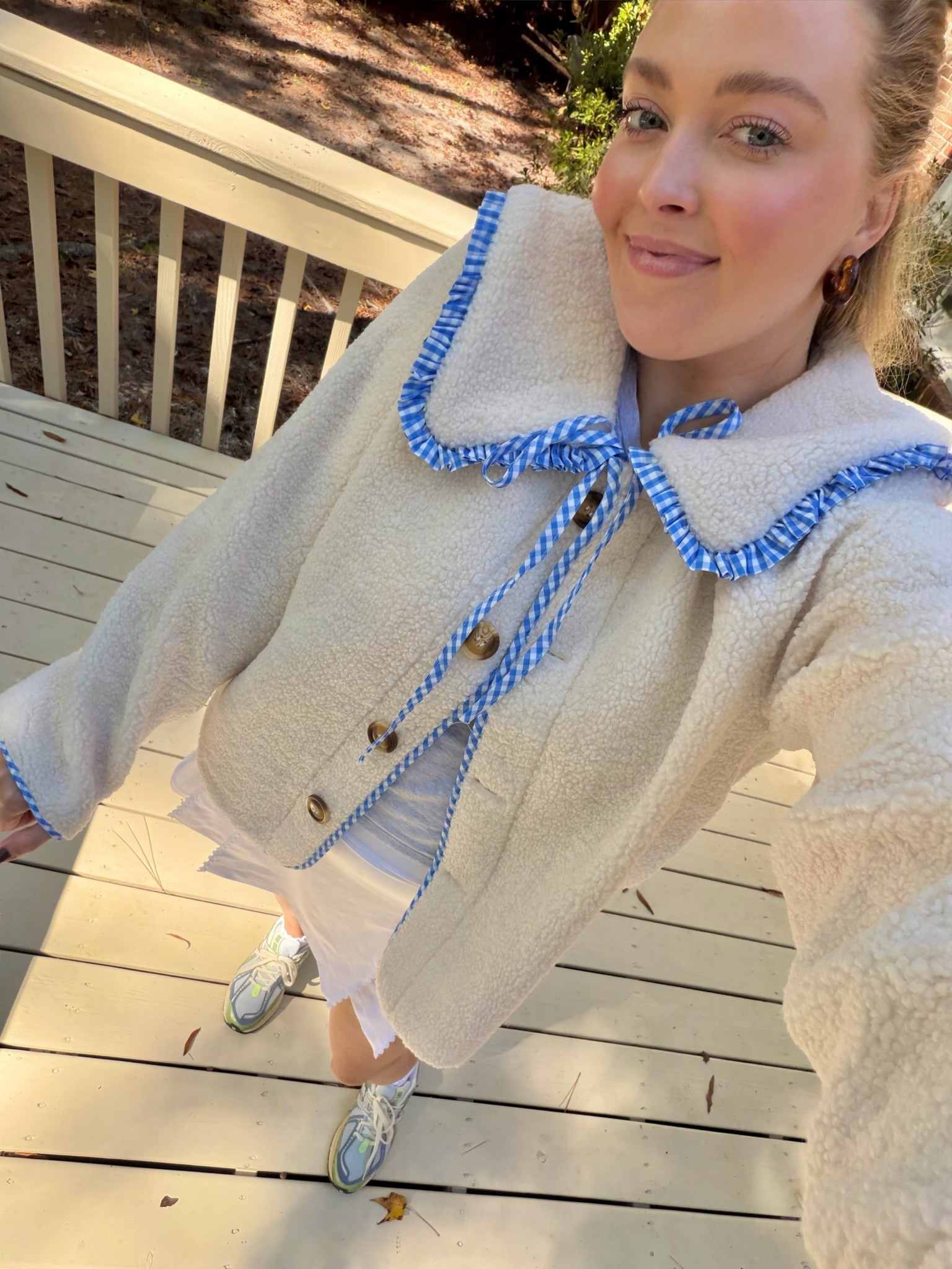 One of my favorite Amazon finds in quite some time 🤍 This $40 sherpa Peter Pan collar jacket!! Gimme all the gingham & ruffles 

#LTKStyleTip #LTKSeasonal #LTKFindsUnder50