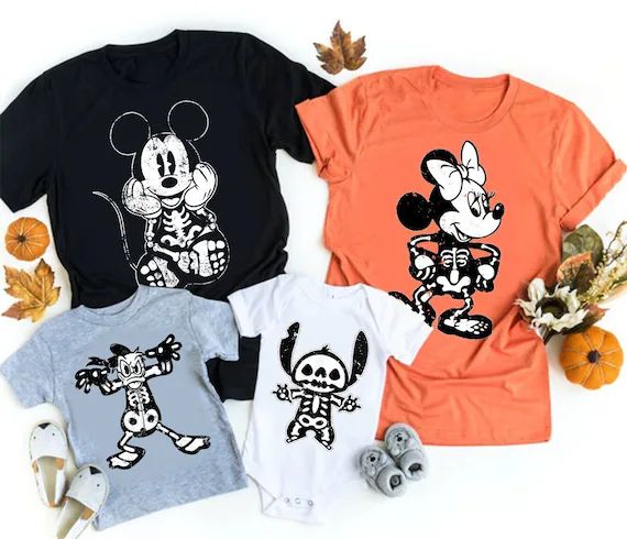 Disney Mickey Skeleton Tshirt Mickey Mouse Halloween Shirt | Etsy | Etsy (US)