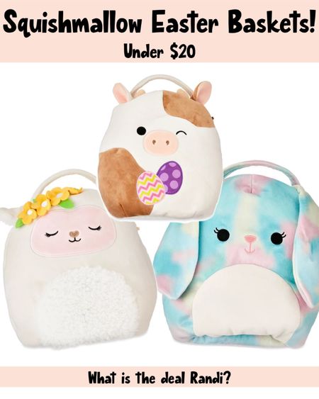 Hurry before they get price gouged! Squishmallow Easter baskets. Cow Bunny and Lamb. Perfect for kids Easter  

#LTKSeasonal #LTKFind #LTKkids