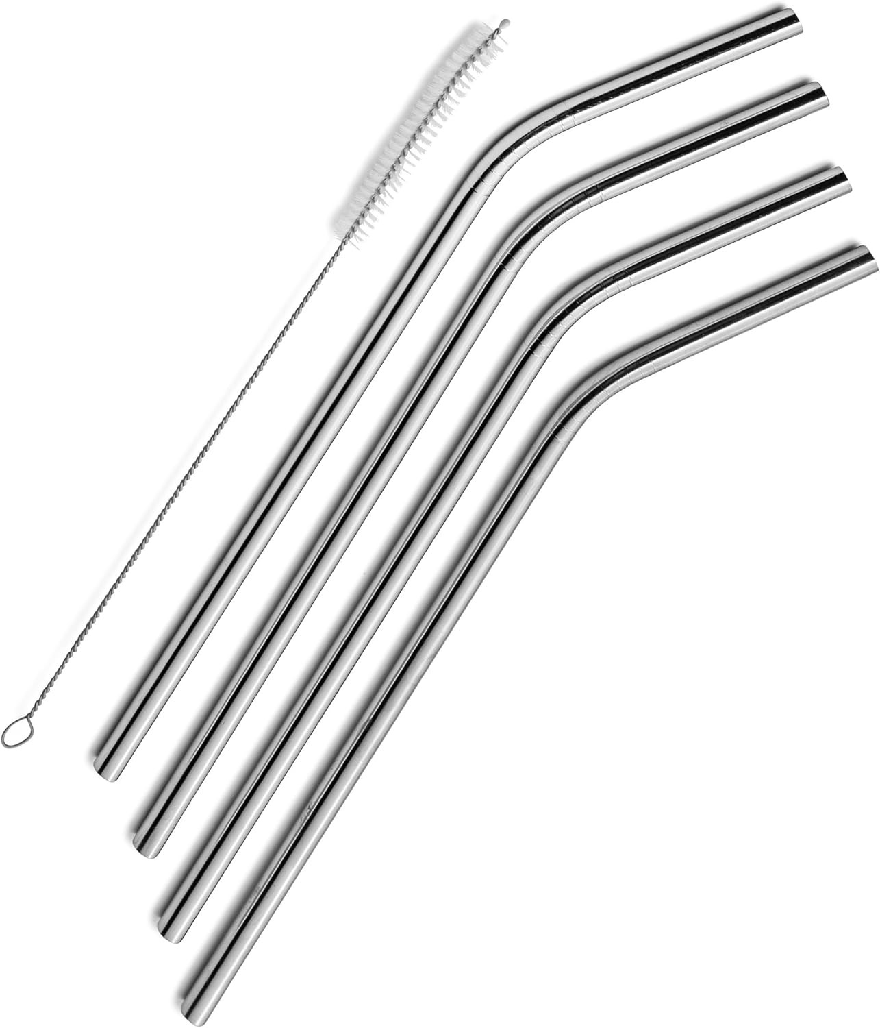SipWell Stainless Steel Drinking Straws, Set of 4, Free Cleaning Brush Included | Amazon (US)
