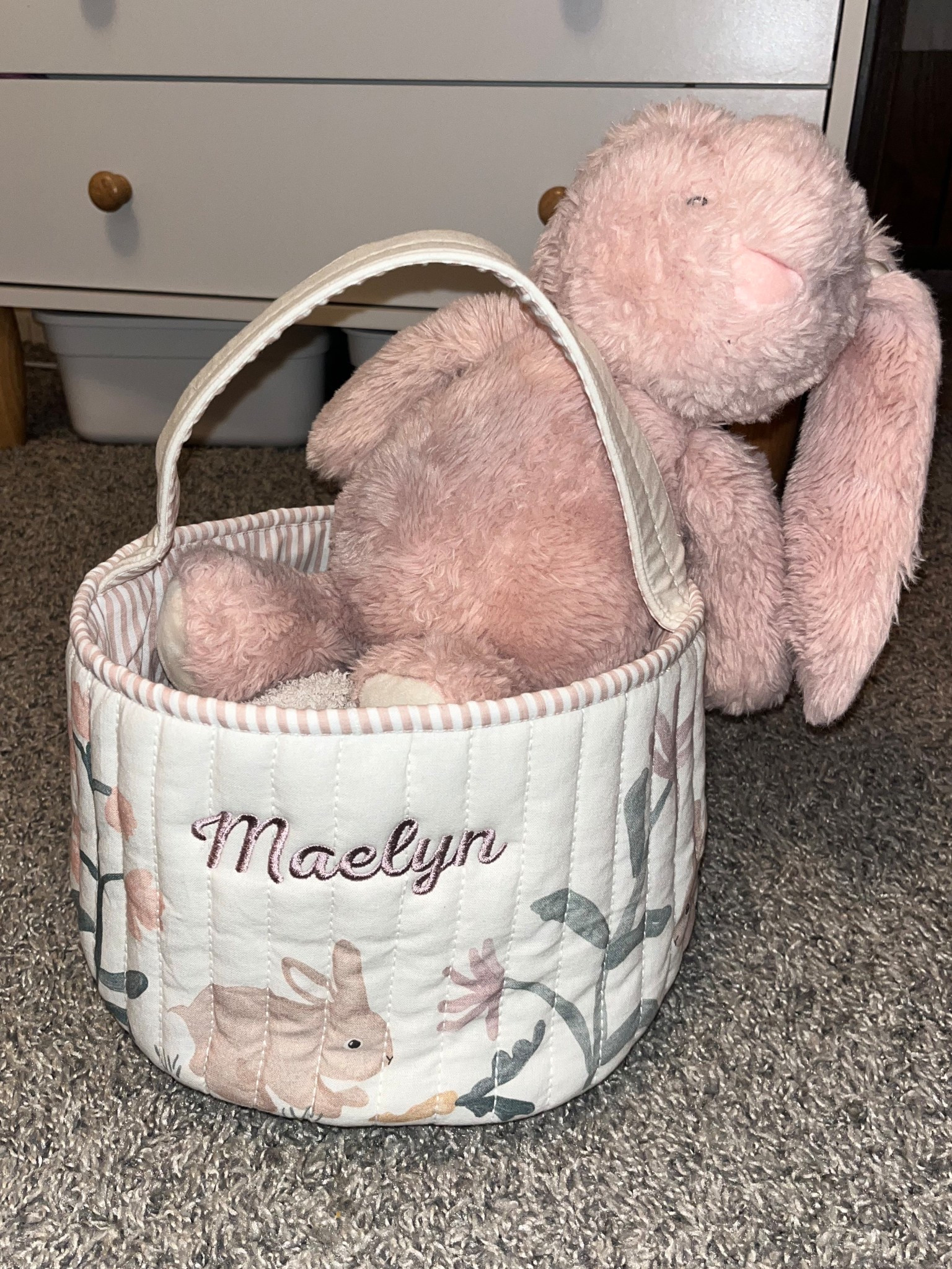 Custom Easter basket that my girl can use again and again. Literally in love 🤍🥹 

#LTKSeasonal #LTKmomlife #LTKBaby