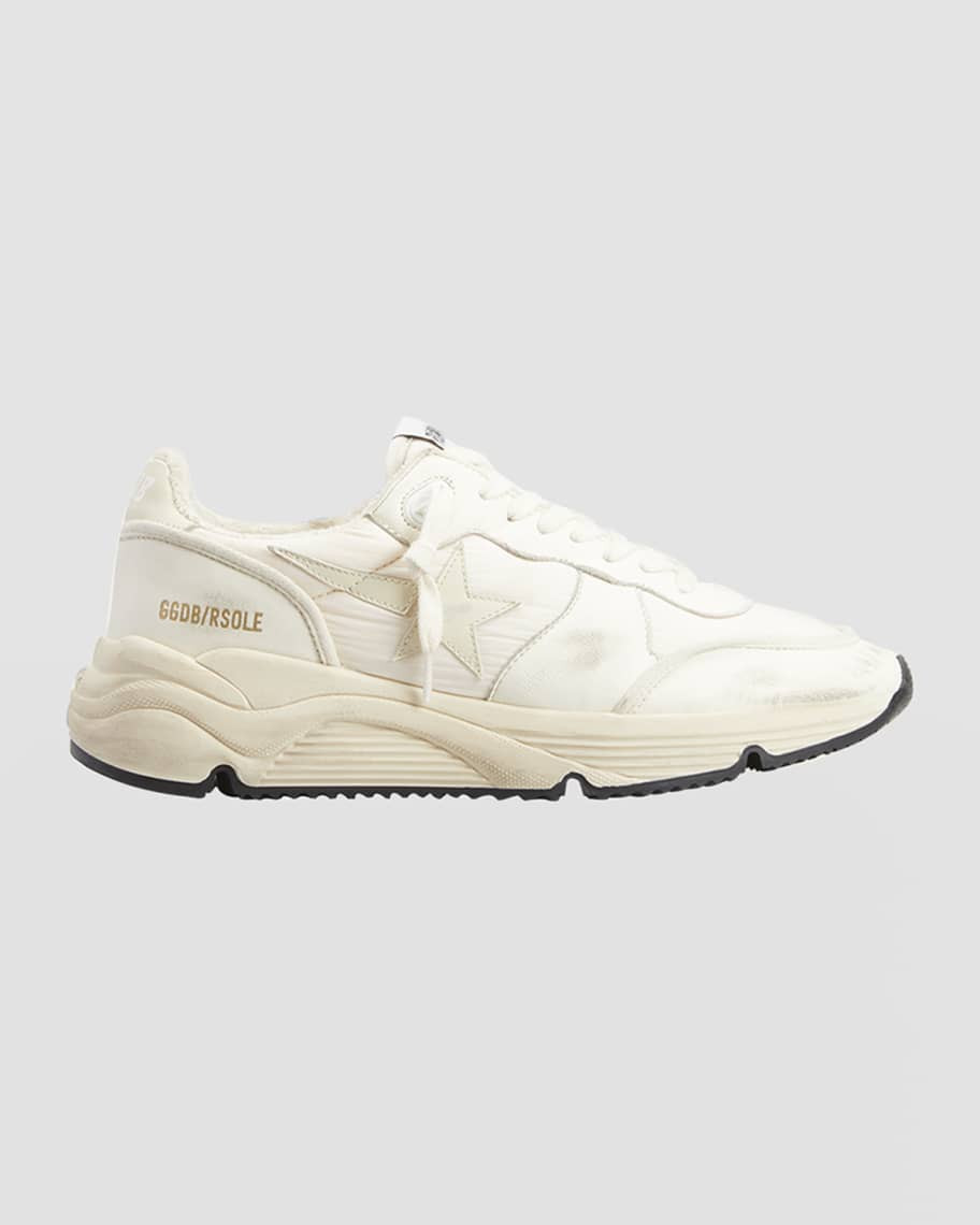 Golden Goose Running Sole Nylon Leather Sneakers | Neiman Marcus