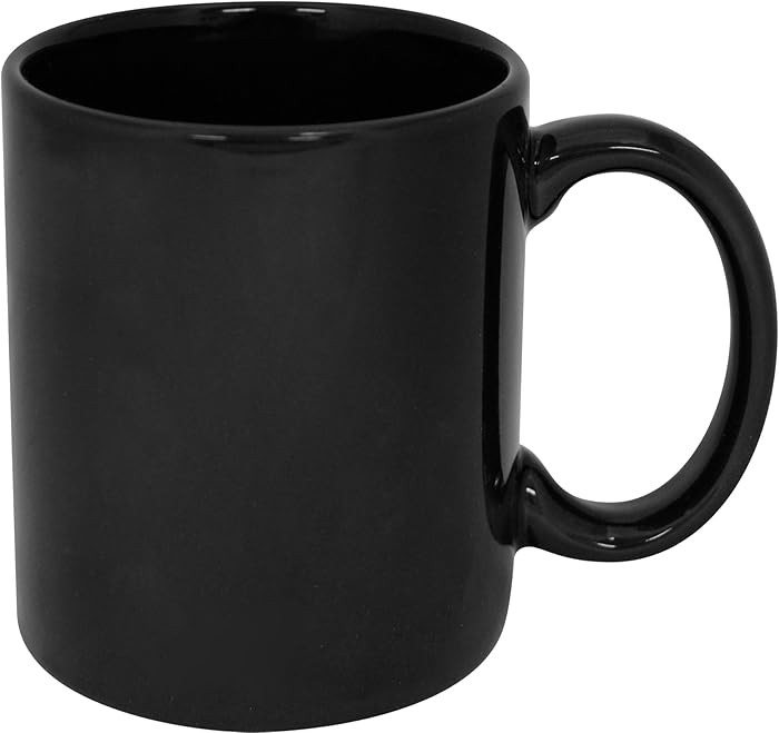 Funny Guy Mugs Plain Black Ceramic Coffee Mug, Black, 11-Ounce | Amazon (US)