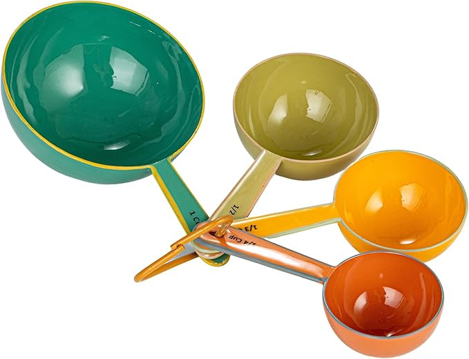 Creative Co-Op Enameled Stainless Steel Measuring Spoons, Multicolor, Set of 4 | Amazon (US)