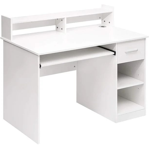 Winado Computer Desk Home Office Workstation Laptop Study Table with Drawer Keyboard Tray, White ... | Walmart (US)