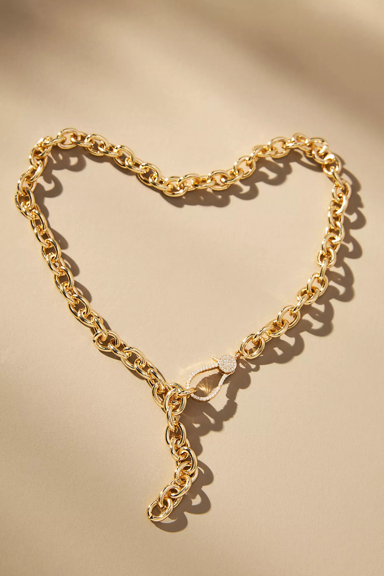 Large Pavé Link Chain Necklace | Anthropologie (US)