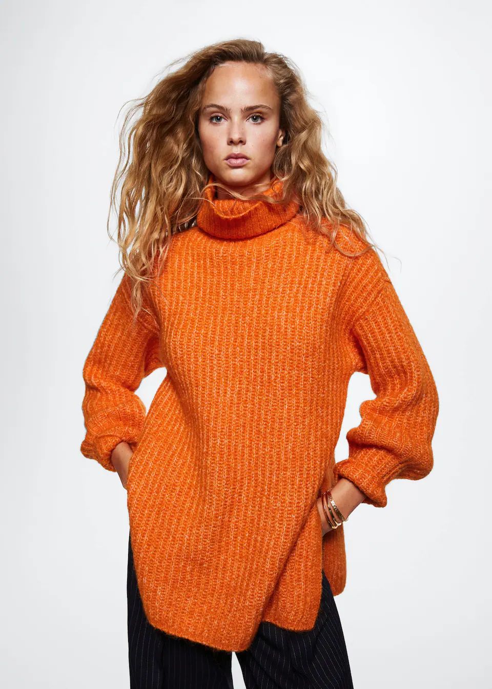 Oversized perkins neck sweater -  Women | Mango USA | MANGO (US)