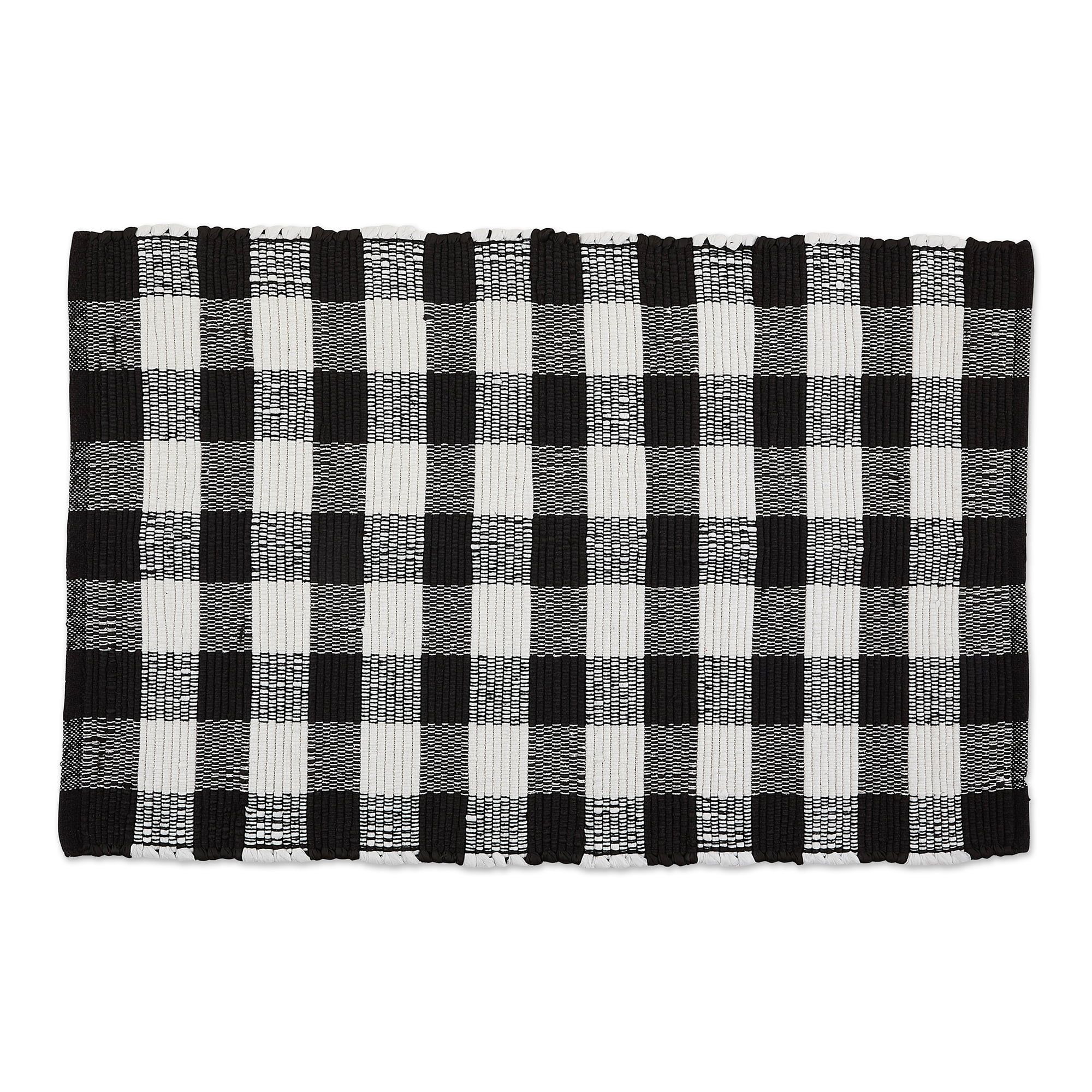 DII Black & White Buffalo Check Rag Rug | Walmart (US)