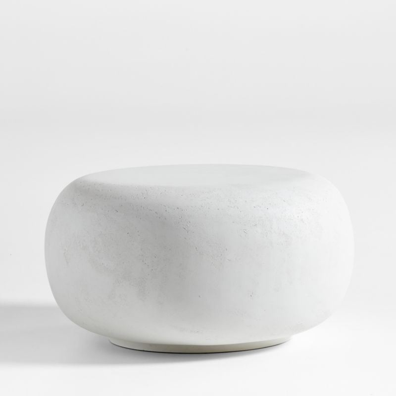 Pebble White Indoor/Outdoor Concrete Side Table by Leanne Ford | Crate & Barrel | Crate & Barrel