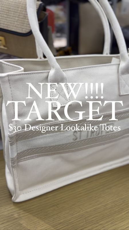 These designer lookalike $30 totes just dropped today online and match perfectly with the designer lookalike slides that are only $25 and also available! There are two color options and both are gorgeous! 🚨 Grab one or both before they sell out!! 

Vacation outfit, Target style, designer lookalike, Tote, resort wear, handbag 

#LTKitbag #LTKSeasonal #LTKtravel