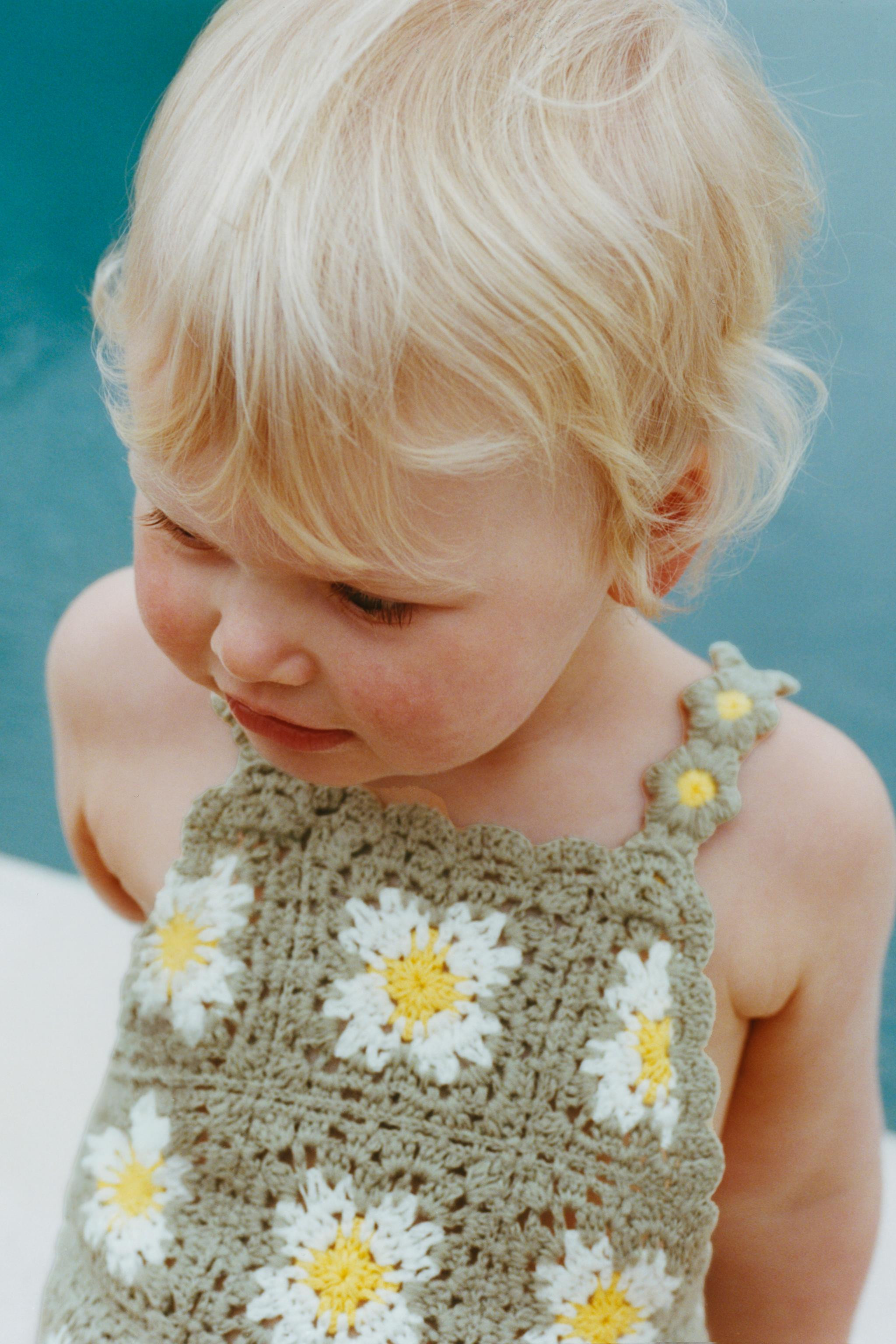 CROCHET FLOWER KNIT ROMPER | Zara US