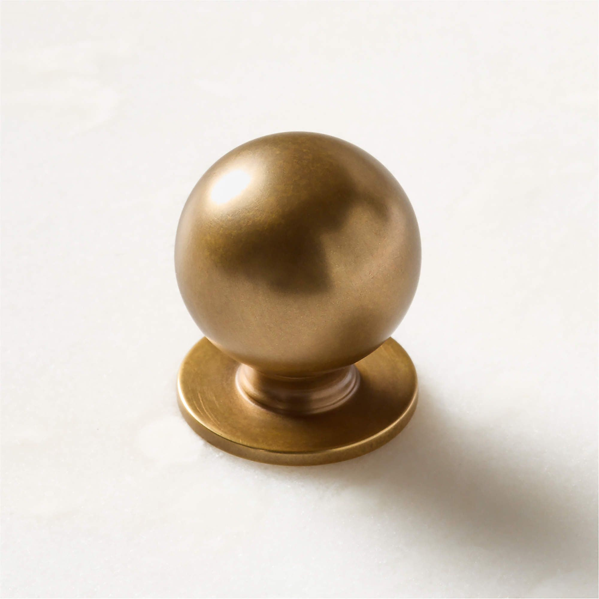 Avery Round Aged Brass Cabinet Knob 1" + Reviews | CB2 | CB2