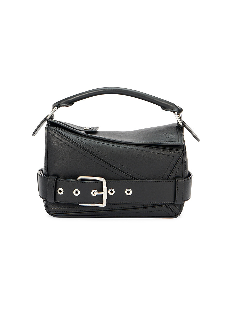 Women's Puzzle Biker Leather Top Handle Bag - Black | Saks Fifth Avenue