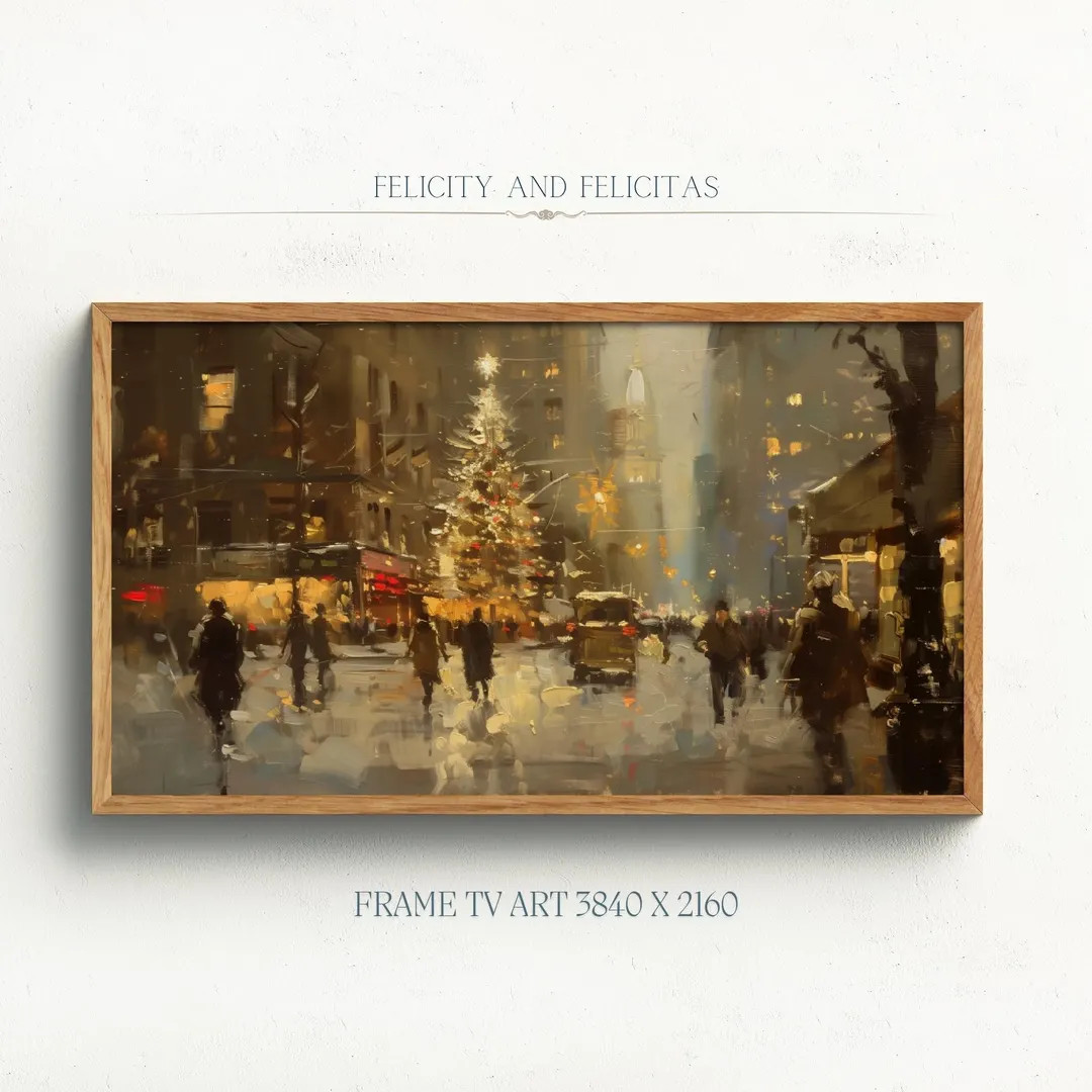 Christmas Town Samsung Frame TV Art, Nostalgic Christmas TV Art, Christmas Holiday Decor, Winter ... | Etsy (US)