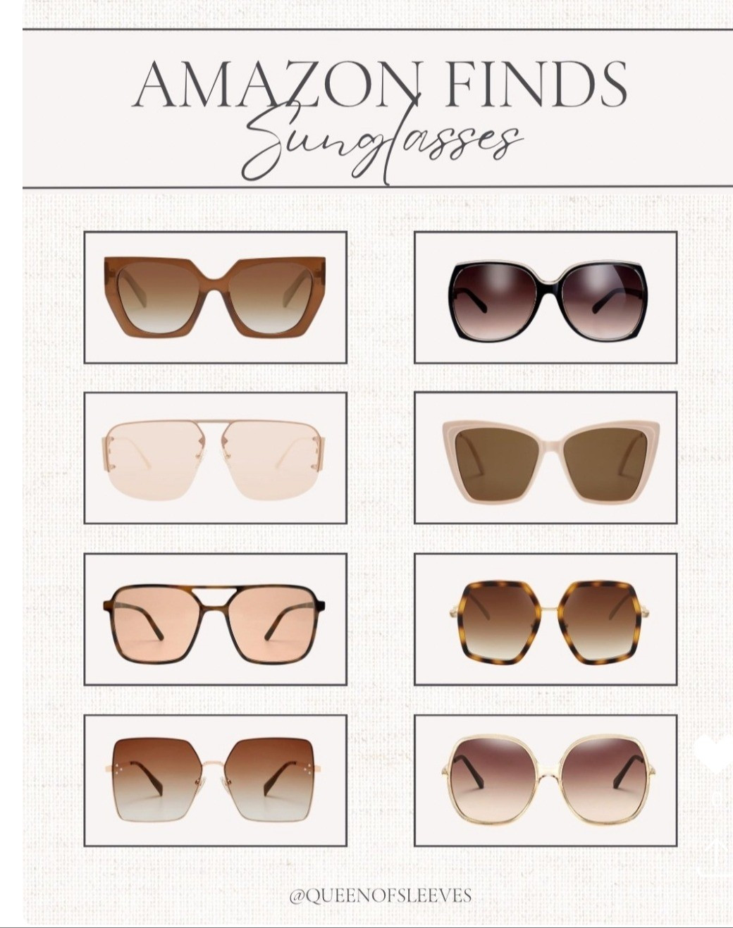 Amazon sunnies you’ll wear on repeat 🕶️✨ chic, affordable styles to elevate every outfit this season.amazon sunglasses / affordable sunglasses women / oversized sunglasses / trendy sunglasses 2025 / designer inspired sunglasses / neutral accessories / everyday sunglasses / summer accessories women / chic sunglasses styles / fashion sunglasses women / amazon fashion finds / statement sunglasses / classic sunglasses styles / budget friendly fashion / must have accessories

#LTKootd #LTKSaleAlert #LTKSeasonal