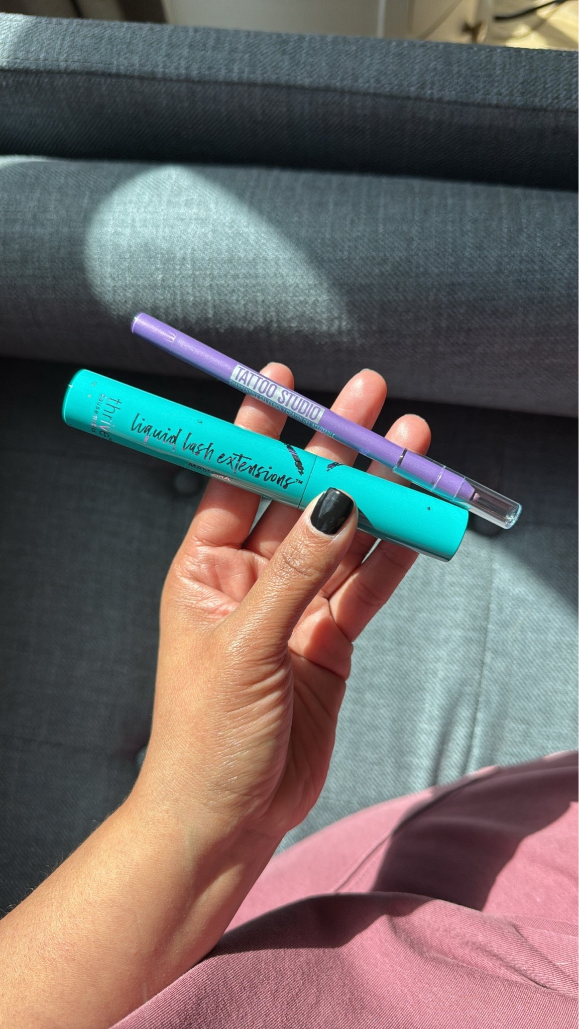 Purple mascara and eyeliner 👌🏽 mascara is shade Iris, eyeliner is shade Rich Amethyst