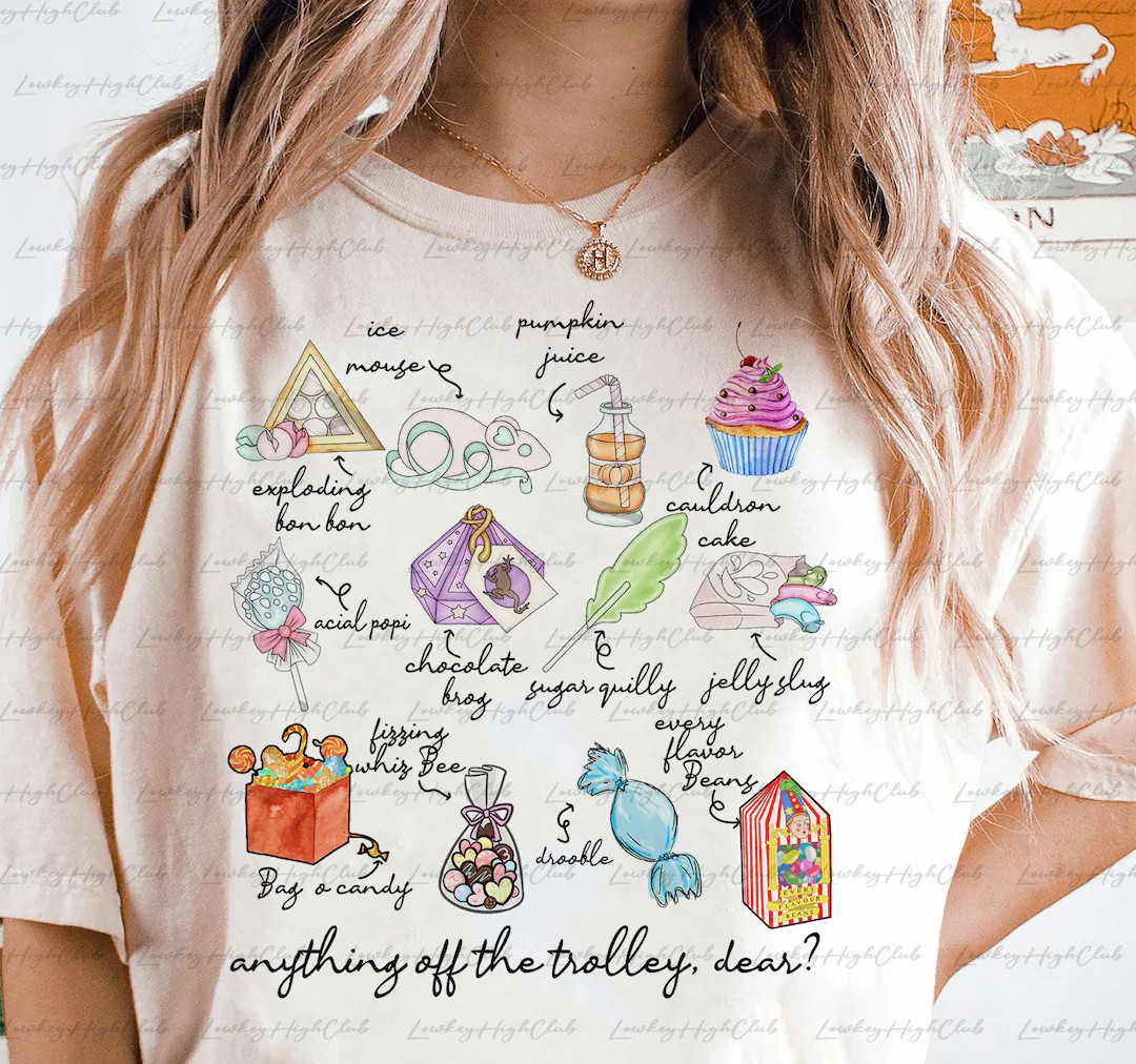 Anything off the Trolley Dear Shirt, Wizarding Snacking, Magical School Wizard Witches Shirt, Boo... | Etsy (US)