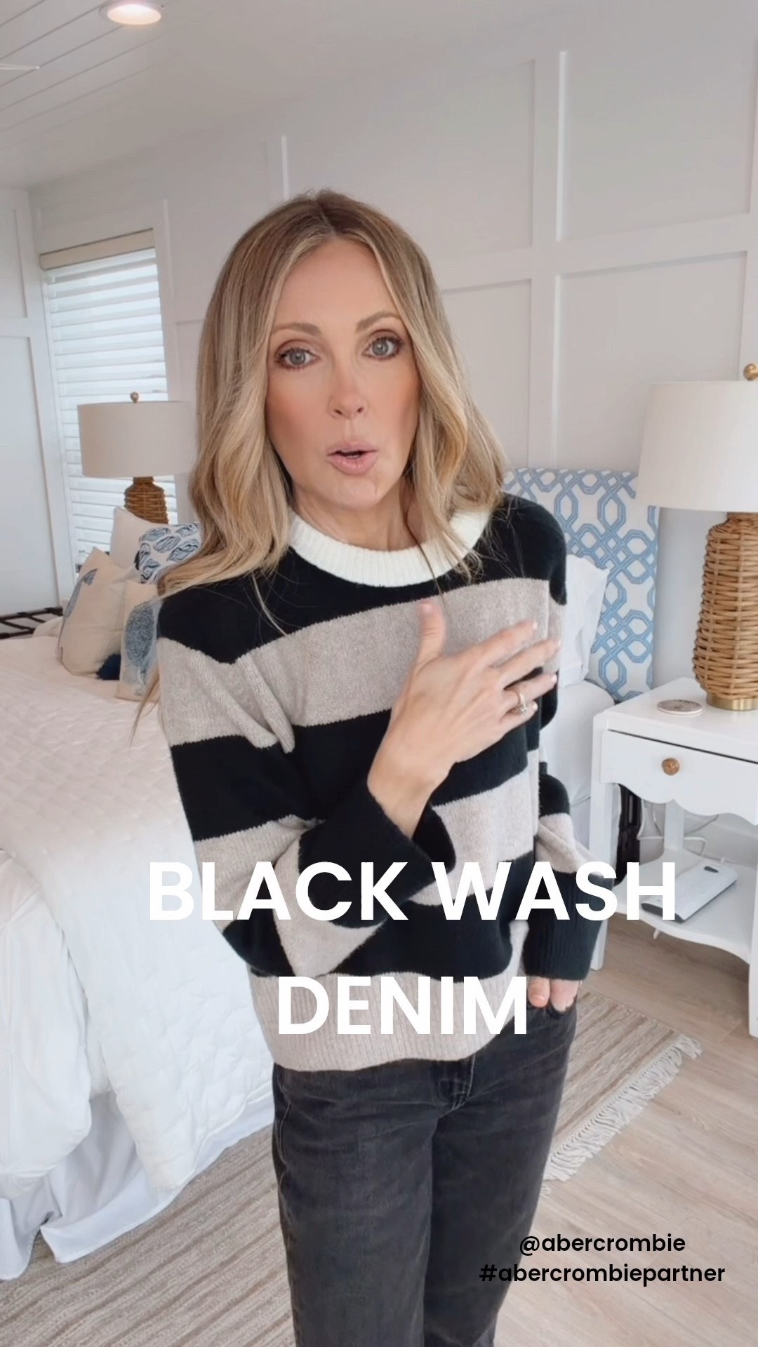 #AbercrombiePartner Black Wash denim…my unexpected winter surprise!  Styled with the striped Madeline sweater, it feels easy and relaxed but still has that cool, slightly edgy finish. Use for DENIMAF for 15% Off 1/29/2026 - 2/2/2026US/CA. @abercrombie

Use code DENIMAF to get an additional 15% off almost everything in stores and online at checkout from 1/29/26-2/2/26 in US/CA. Exclusions apply. See details online. 


#LTKgrwm #LTKdayinmylife #LTKootd