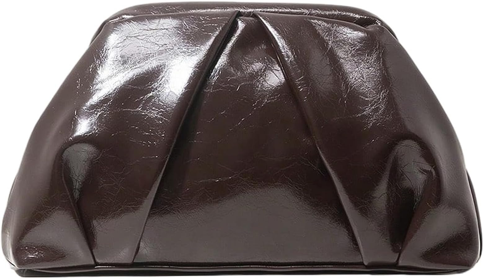 Women's Ruched Clutch Purses PU Leather Kiss Lock Dumpling Bags Vintage Evening Handbags | Amazon (US)