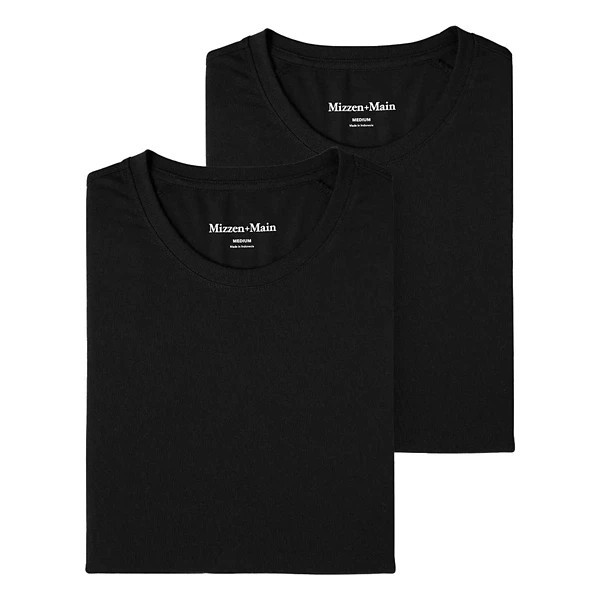 Men's Mizzen+Main Two-Pack Undershirt T-Shirt 2XLarge Black | Scheels