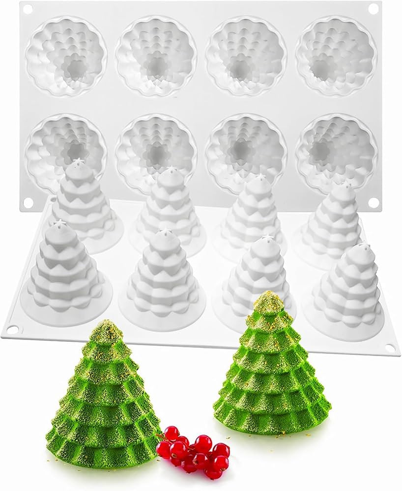 Christmas Tree Silicone Molds, Tree-Shaped Christmas Silicone Molds for Making Mousse Cakes, Choc... | Amazon (US)