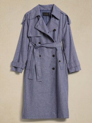 Linen-Blend Classic Trench | Banana Republic Factory