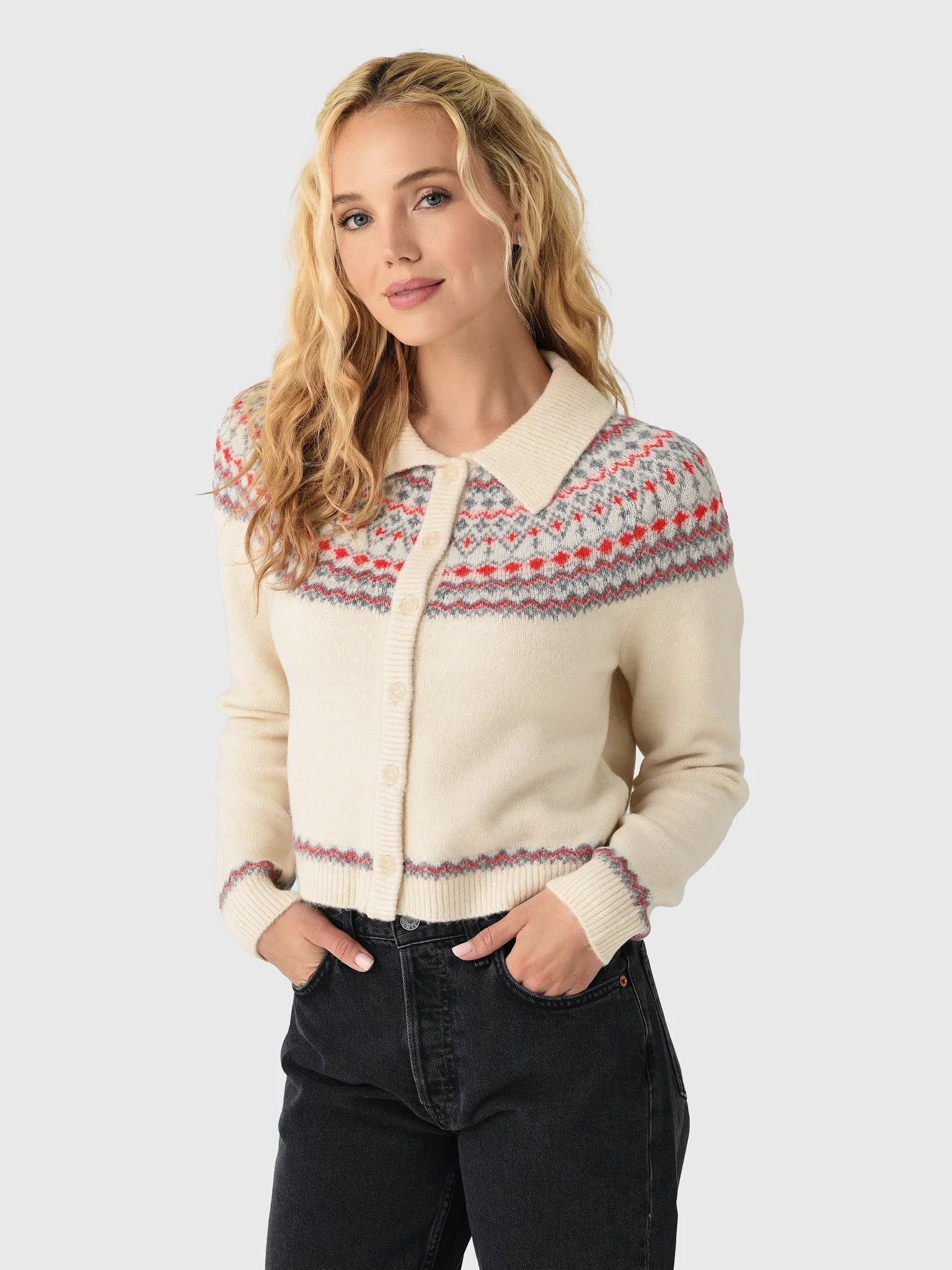 LENÚ
                      
                     Women's Fair Isle Cardigan | Saint Bernard