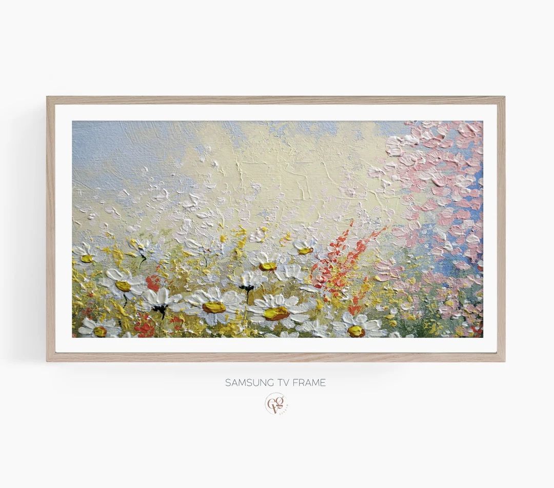 Samsung Frame TV Art | Pastel Wildflowers Painting | Frame TV 4k Art Digital Download | Meadow Sp... | Etsy (US)
