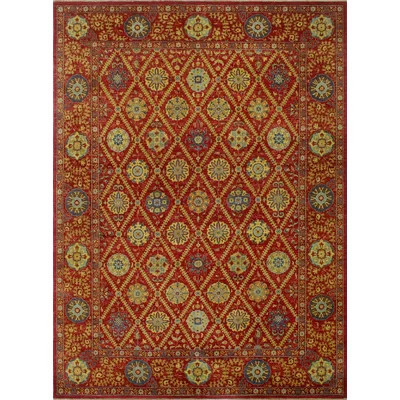 One-of-a-Kind Abrego Hand-Knotted Red 9' x 11'10" Wool Area Rug | Wayfair North America