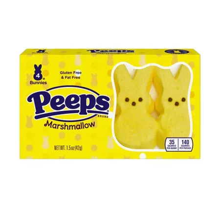 Peeps, Yellow Marshmallow Bunnies Easter Candy, 4ct (1.5oz) | Walmart (US)