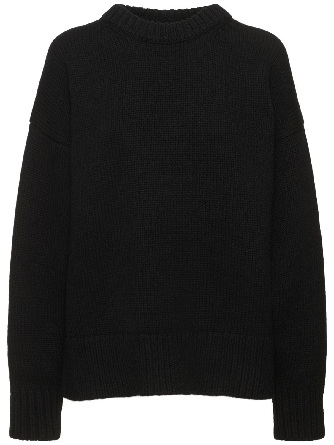 The Row - Ophelia wool & cashmere knit sweater - Black | Luisaviaroma | Luisaviaroma