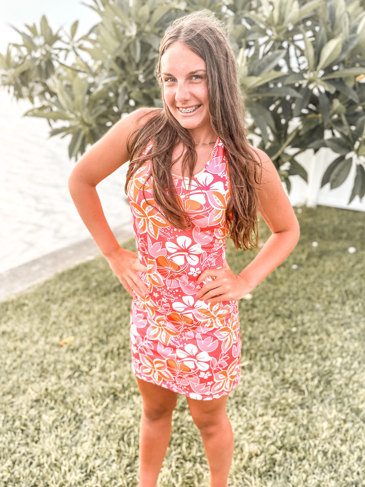 Teen style, teen girl; mini dress, floral dress, short dress. Hawaiian print, pink dress, beach style, beach vacation #beachfashion #hawaiianprintdress 

#LTKstyletip #LTKtravel #LTKfit