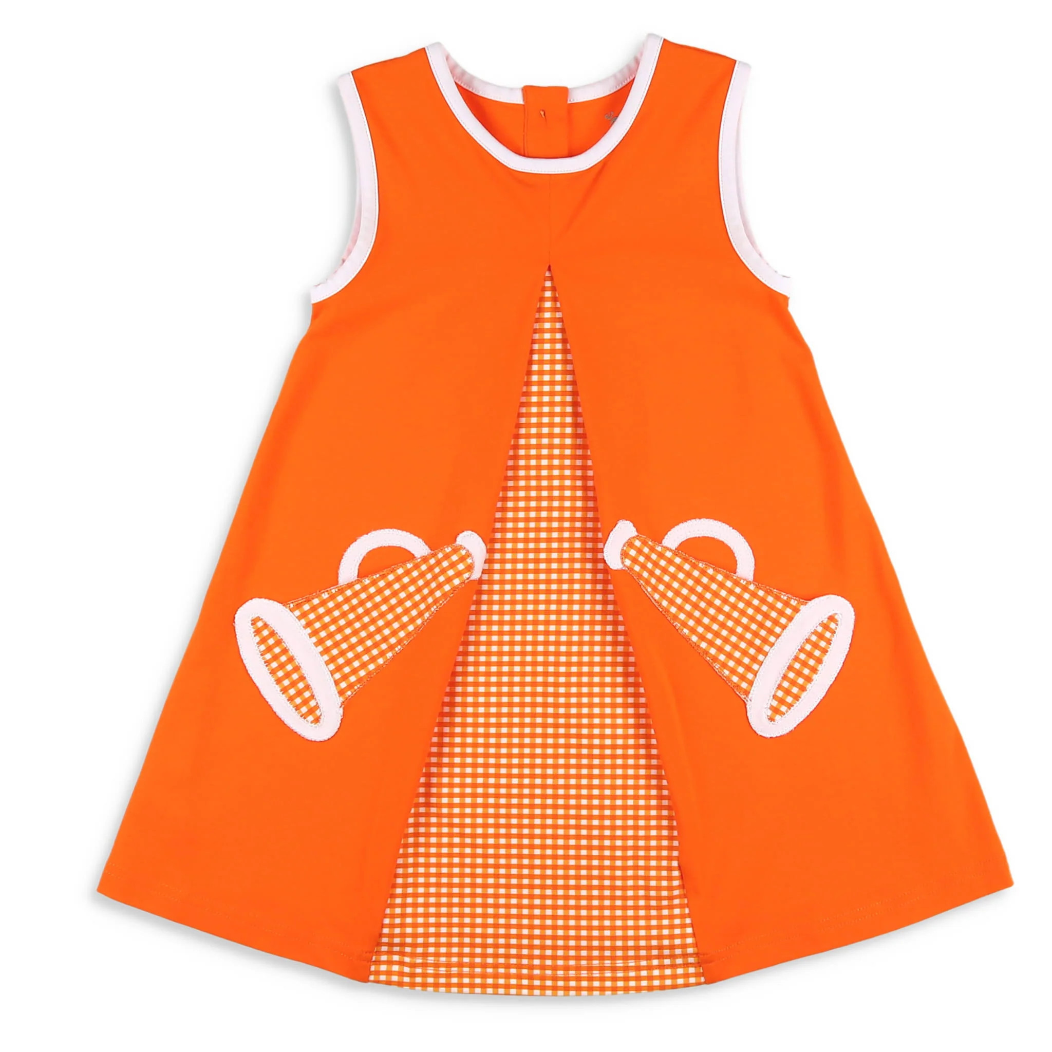 Girls Rah Rah Cheer Dress - Orange - Shrimp and Grits Kids | Shrimp and Grits Kids