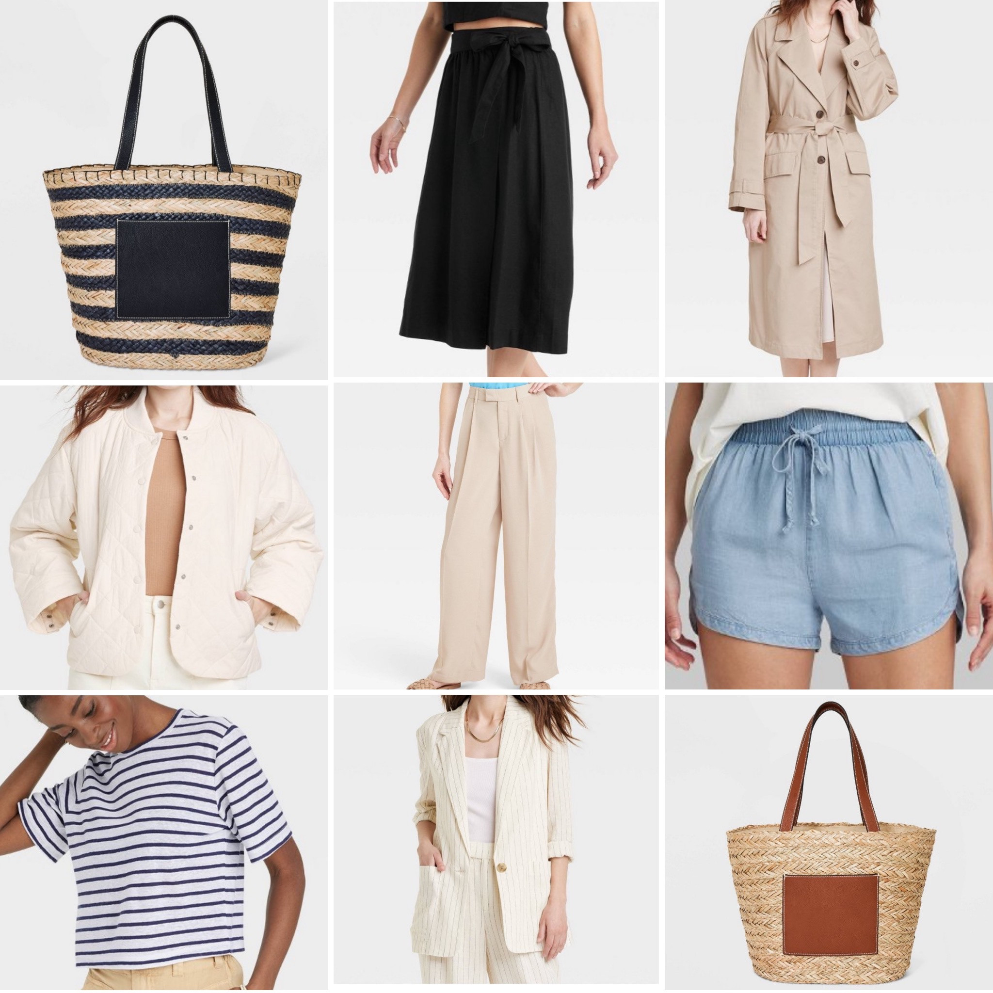 Target Essentials for Spring. This trench is so good and these bags are super sturdy and roomy and easily hold towels and essentials for the pool or beach!  

Target finds. Spring. Beach. Quilted jacket. Beach bag. Tote. Trench coat. Stripes. Chambray. Blazer. Pinstripe.  Linen.  Straw bag.

#LTKSeasonal #LTKtravel #LTKFind