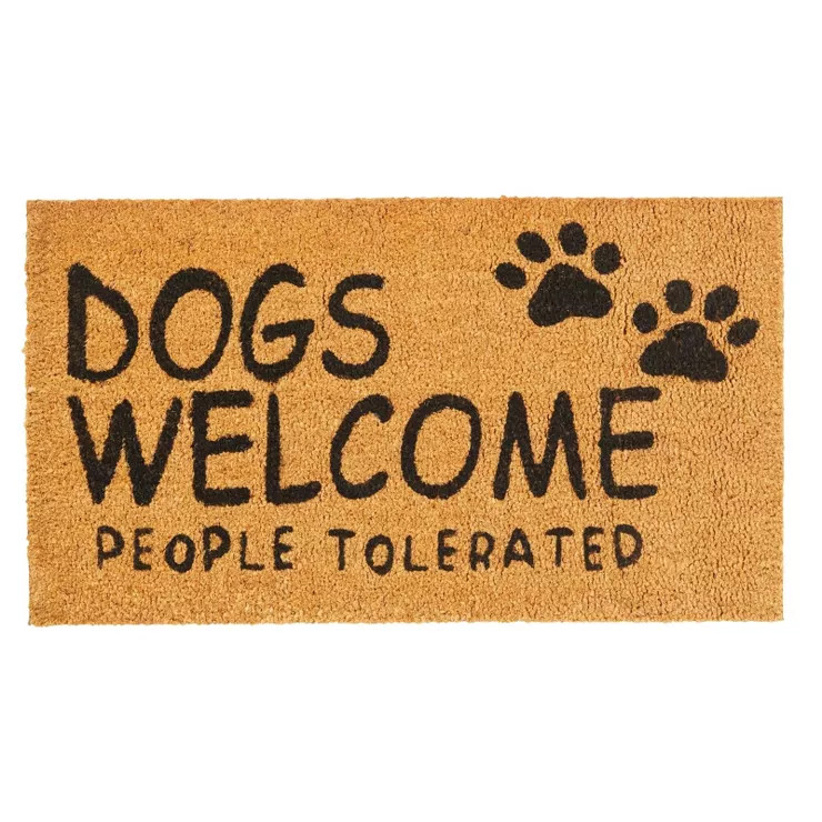 Juvale Natural Coco Coir Mat, Dogs Welcome People Tolerated, Outside Dog Door Mat (30 x 17 In) | Target