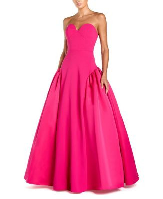 Mac Duggal Strapless Sweetheart Crepe Gown With Satin Skirt | Bloomingdale's Women | Bloomingdale's (AU)
