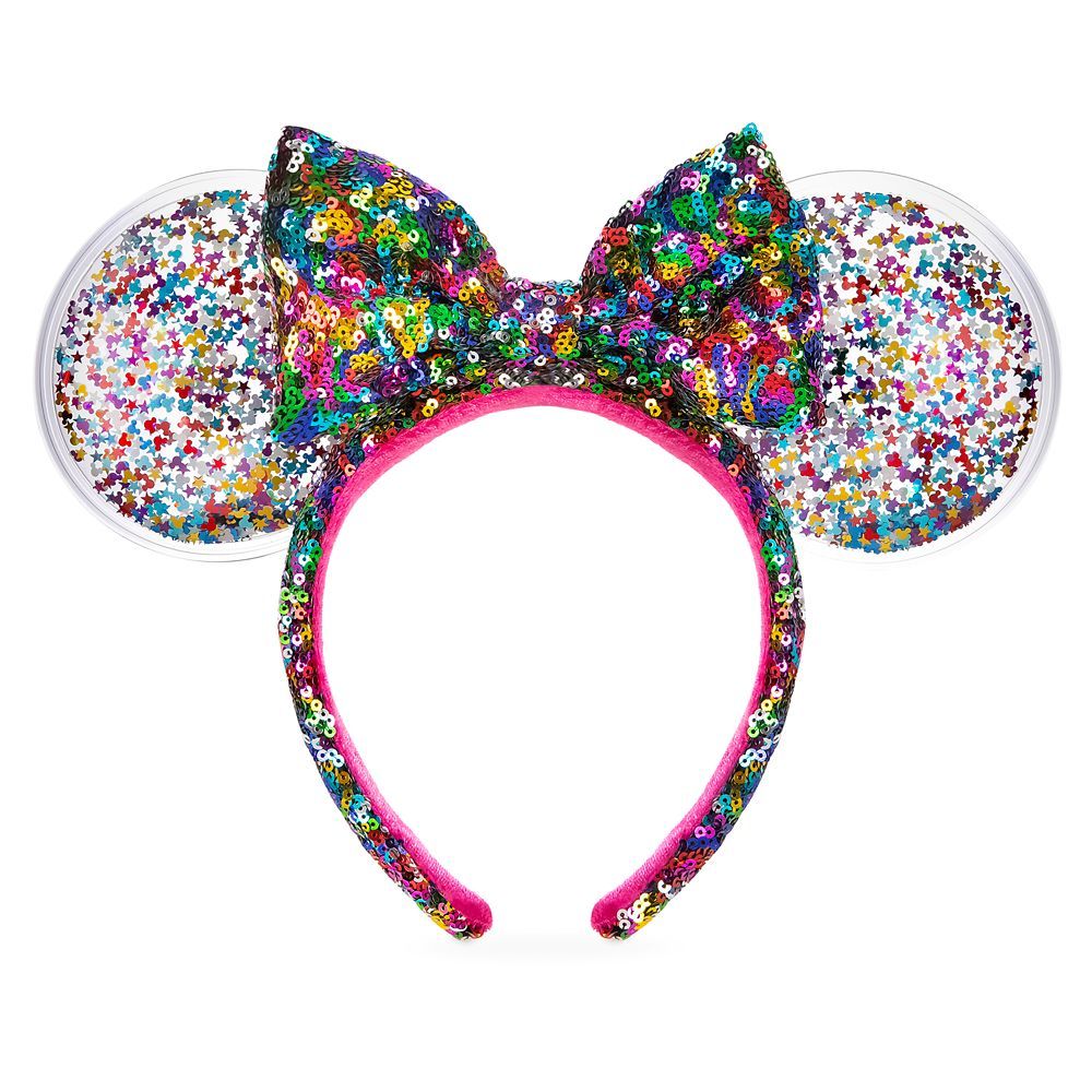 Minnie Mouse Sequined Ear Headband with Bow – Confetti | Disney Store